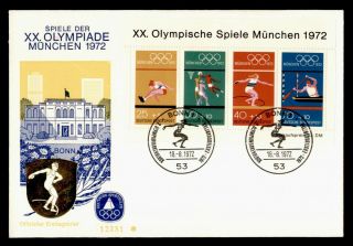 Dr Who 1972 Germany Munich Olympic Games S/s Fdc C134524