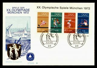 Dr Who 1972 Germany Munich Olympic Games S/s Fdc C134523