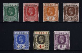 Nigeria,  Kgv,  1921 / 32,  Seven (7) Stamps From Set,  Mm,  Cat £42.