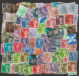Wales,  Scotland,  Northern Ireland: Large Quantity Of Regional Qe2 Stamps (100)