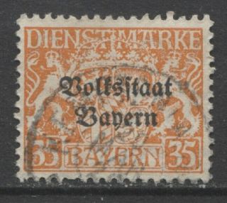 1919 German States Bavaria 35 Pf.  Official Issue With Overprint