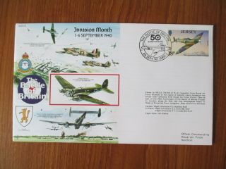 1990 Raf Cover,  Battle Of Britain Invasion Month 1 - 6 Sept 1940,  Jersey Stamp Flo