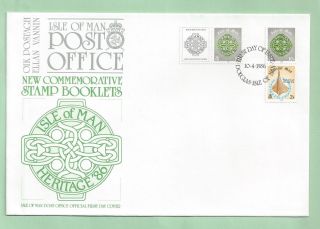 Isle Of Man First Day Cover Fdc 1986 Stamp Booklets Heritage Viking Longboat