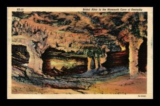 Dr Jim Stamps Us Bridal Altar Mammoth Cave Kentucky Linen Colortone Postcard