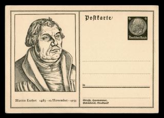 Dr Who 1933 Germany Martin Luther Postal Card Stationery C134133