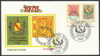 Germany - West,  1978 Stamp Day Illustrated Fdc.  Scarcer Cachet.  Bonn Handstamp