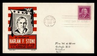Dr Who 1948 Harlan F.  Stone Chief Justice Fdc Ken Boll Cachet C135282