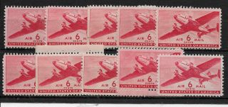 Scott C - 25 Us Stamp Twin Transport 6 Cent Mh