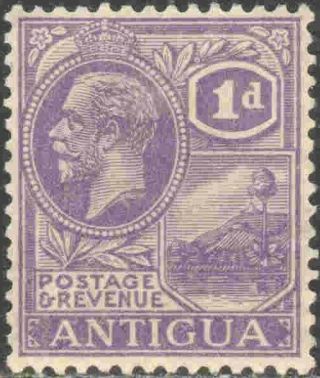 1923 Antigua 44 Hinged Single King George V Definitive