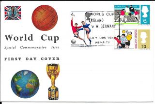 Gb 1966 World Cup Set On Cover With Special World Cup Wembley Cancel