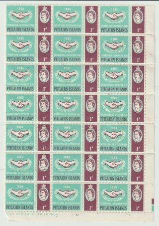 A Block Of Stamps From The Pitcairn Islands 1965.