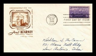 Dr Jim Stamps Us Fort Kearney Centenary Fdc House Of Farnum Cover Scott 970
