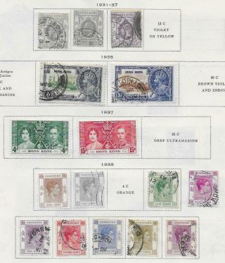 16 Hong Kong Stamps From Quality Old Album 1931 - 1938