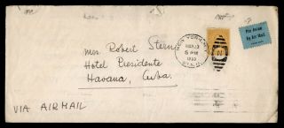 Dr Who 1939 Ny Sta N Airmail To Spanish Antilles E70289