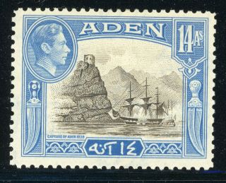 Aden Mh Selections: Scott 23a 14a Blue/brown Black Kgvi Cv$3,