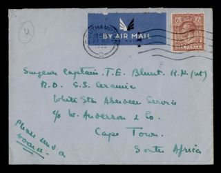 Dr Who 1933? Gb Southampton Paquebot Ship Airmail To South Africa E50798