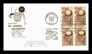Dr Jim Stamps Us Dr James Naismith Basketball First Day Cover Scott 1189 Block