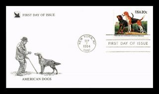 Dr Jim Stamps Us American Dogs Coonhound Foxhound First Day Cover