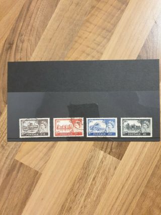 Complete Set Of 4 Qeii Gb Castle Stamps.  1955.  St Edwards Crown