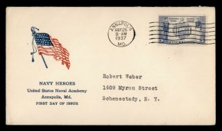Dr Who 1937 Us Naval Academy Annapolis Md Fdc C129816