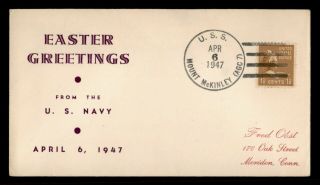 Dr Who 1947 Uss Mount Mckinley Navy Ship Easter Greetings Prexie C130767