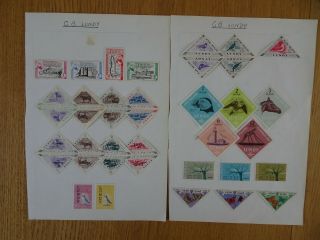 Set Of Cinderella Puffin Stamps From Island Of Lundy On A Album Pages