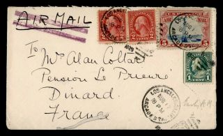 Dr Who 1929 Los Angeles Ca Arcade Sta Airmail To France E66886