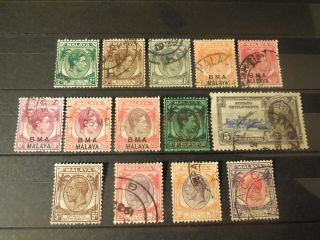 (14) " Straits Settlements " (british Malaya) Stamps (1930 