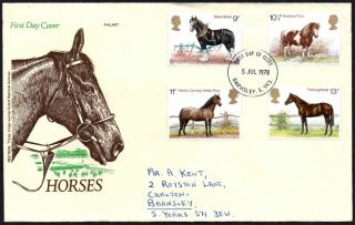 Fdc - G.  B.  1978 Horses - First Day Cover