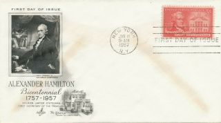Usa Fdc Issued 1957 For Alexander Hamilton (fdc161)