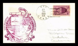 Dr Jim Stamps Us Operation Deep Freeze Naval Task Force 43 Cover Uss Arneb 1959