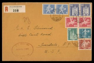 Dr Who 1960 Switzerland Bern To Usa Multi Franked Registered C127443