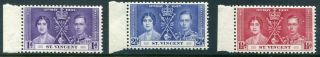 Coronation 1937 St.  Vincent Never Hinged Set Uptown 54333