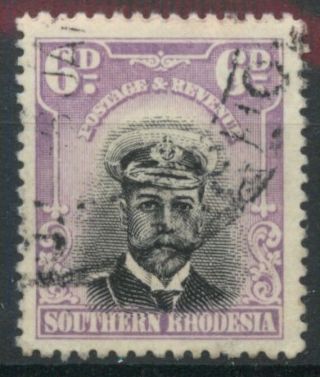 Southern Rhodesia 1924 6d Black And Mauve Sg7 Combined