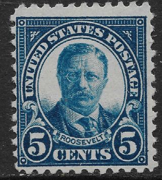 Scott 557 Us Stamp T.  Roosevelt 5 Cent Mh