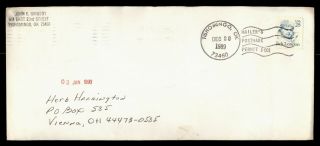 Dr Who 1989 Tishomingo Ok Mailers Postmark Permit 001 To Vienna Oh E56159