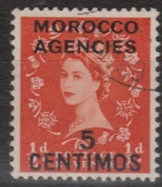 A005) Morocco Agencies On G.  B.  1954/55.  Fu.  Sg 187 5c On 1/2d.  Royalty