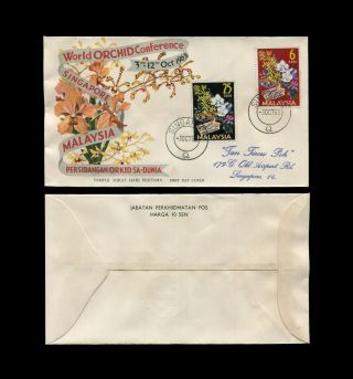 Malaya/malaysia 1963 Orchid Confrence Fdc With Singapore Q Postmark.