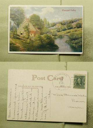 Dr Who 1910 Redmond Wa Doane Cancel? Peaceful Valley Postcard To Procer E55655