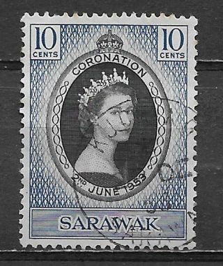 Sarawak,  1953,  Elizabeth Ii,  Coronation,  10c Stamp,  Perf,