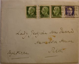 Earl Of Perth British Ambassador - Rome: 1937 Envelope & Letter Perth.