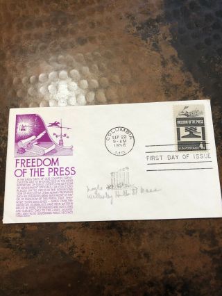 Freedom Of The Press First Day Cover,  4 Cent,  Number 1119