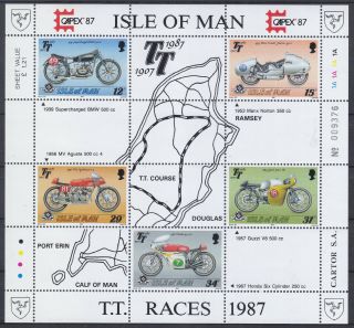 I O M 1987 80th Anniversary Of T T Motorcycle Races Ms Um Sgms353 Cat £2.  75