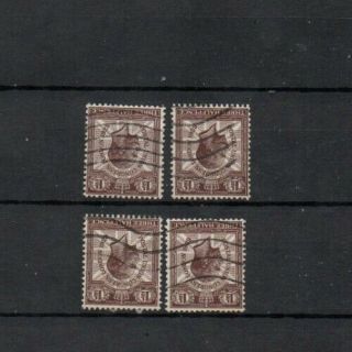 4 Vintage Gb Geoge V Upu 1929 1 1/2d Brown Inverted Watermark