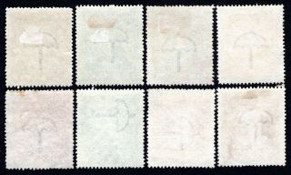 India 1911 - 1922 Cochin group of 8 stamps Gs MH/used 2
