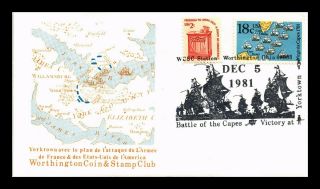 Dr Jim Stamps Us Battle Of The Capes Worthington Ohio Coin Stamp Club Cover