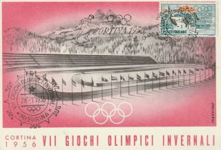 1987 Italy Fdc Card Winter Olympic Games - Cortina D 