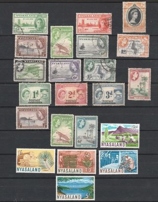 Nyasaland 1946 - 1964 Selected & Stamps To Five Shillings (22)