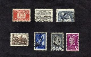 1931 - 8.  Finland.  Kalevala Set/kivi/mannerheim/svinhufvud/usa Settlement V.  G.  U.