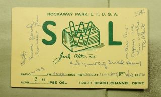 Dr Who 1956 Ny Qsl Ham Radio Swl Postcard Rockaway Park Long Island E49967